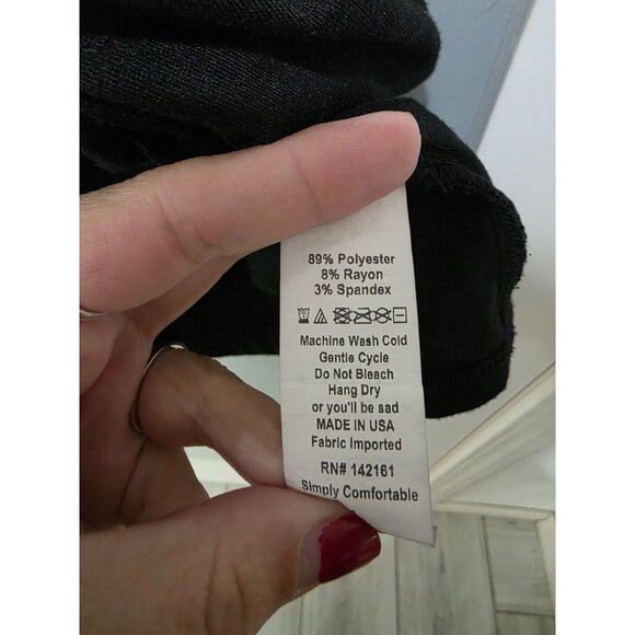 LULAROE Madison Black Solid Pleated Midi Skirt Size Large A-Line Soft Stretch - Picture 5 of 7